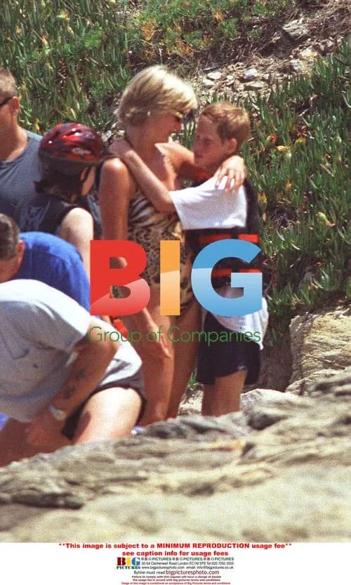 Princess Diana on Holiday with Sons