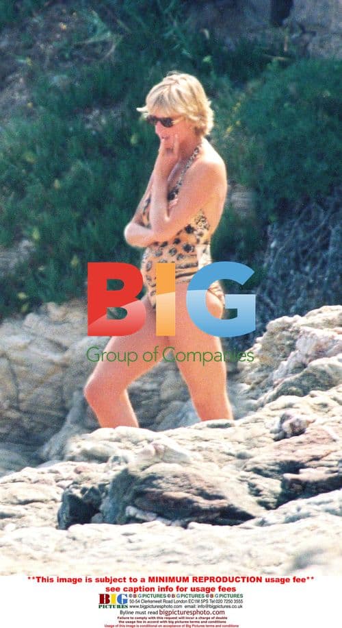 Diana, Princess of Wales in Leopard Swimsuit