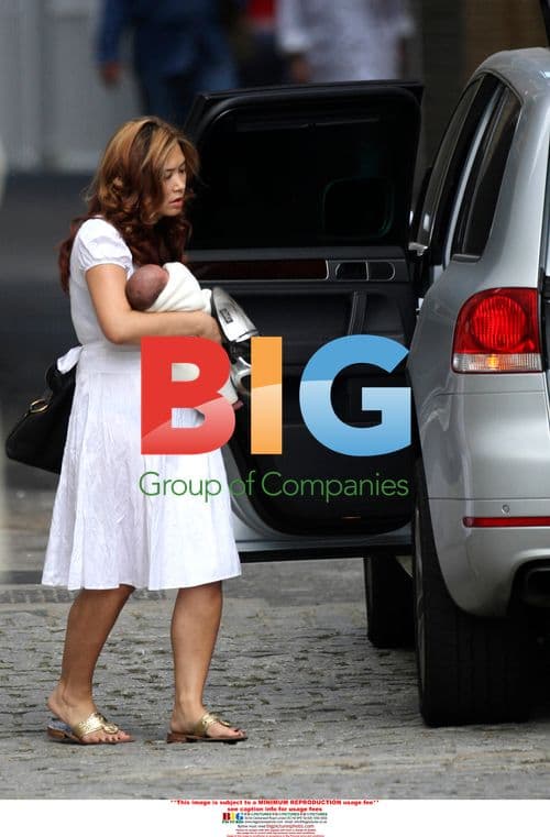 Myleene Klass with baby Ava in London