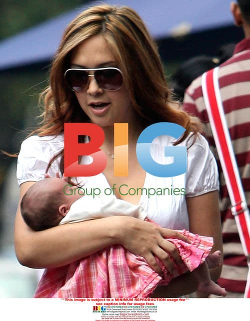 Myleene Klass Out with Baby Ava