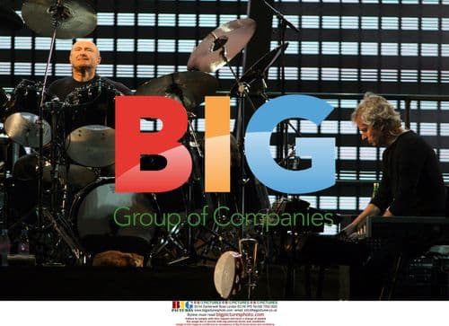 Phil Collins and Tony Banks of Genesis in concert