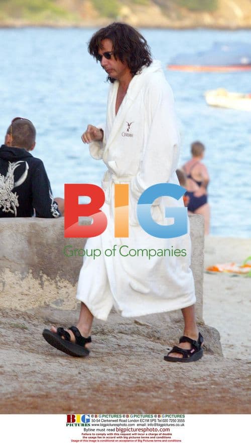 Jean-Michel Jarre on beach in Saint-Tropez