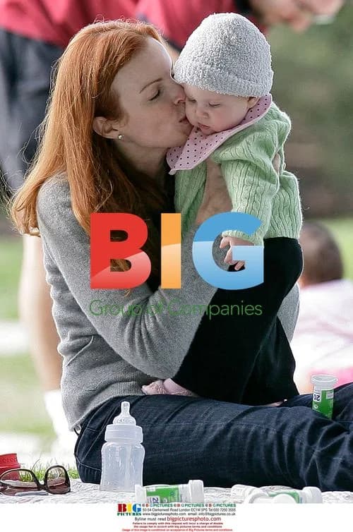 Marcia Cross with Daughters at Santa Monica Park