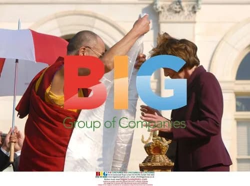 Dalai Lama Presents Nancy Pelosi with Scarf