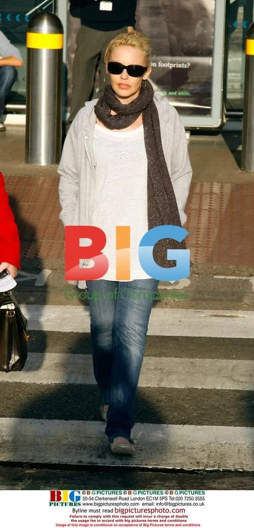 Kylie Minogue arrives at airport