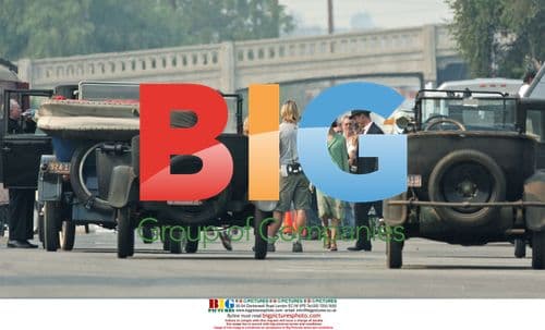 Angelina Jolie, Jeffrey Donovan, and Clint Eastwood on "The Changeling" set