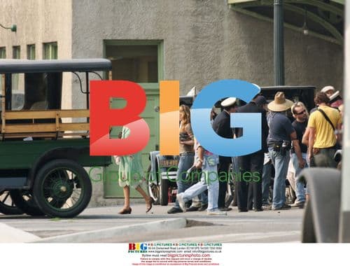 Angelina Jolie and Jeffrey Donovan on 'The Changeling' set