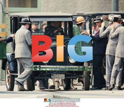 Angelina Jolie, Jeffrey Donovan, and Clint Eastwood on The Changeling set