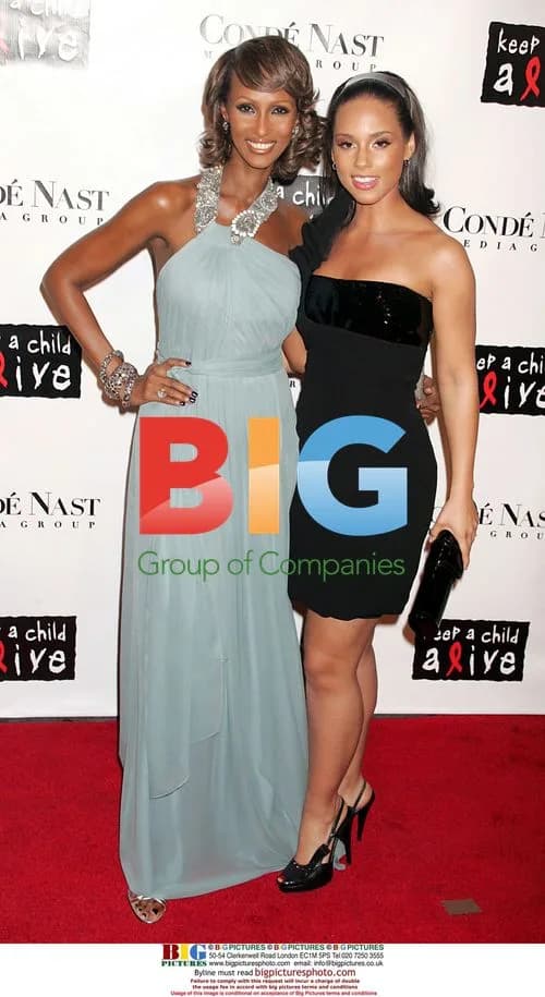 IMAN and Alicia Keys at Black Ball Concert