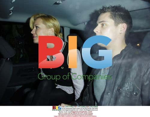 Denise Van Outen and Christopher Parker leaving party