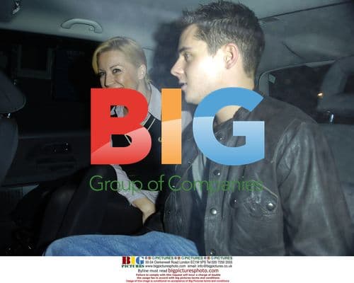 Denise Van Outen and Christopher Parker leaving party