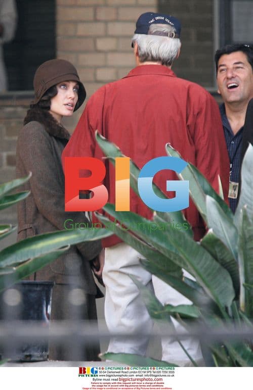 Angelina Jolie and Clint Eastwood on the set of The Changeling