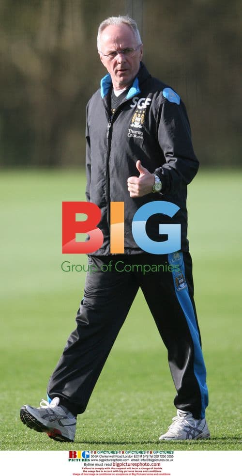 Sven Eriksson at Manchester City training