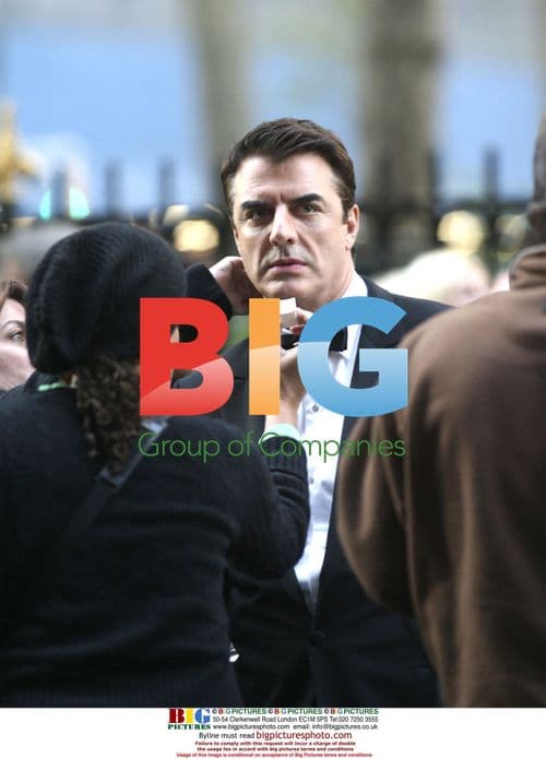 Sarah Jessica Parker, Cynthia Nixon and Chris Noth filming "Sex and the City" movie