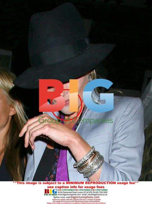 Kate Moss Parties with Friends Overnight