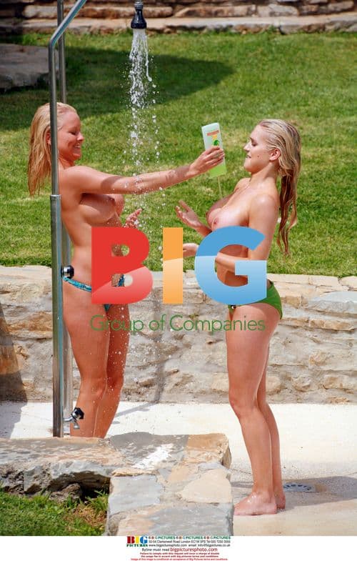 Blonde models soak up sun in Caribbean