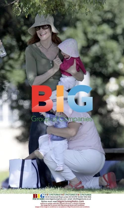 Marcia Cross Picnics with Twins in LA