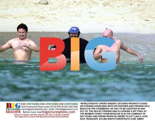 Pavarotti Doing Beach Exercises