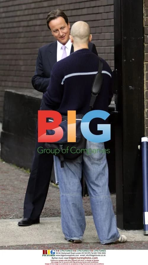 David Cameron leaving GMTV in London