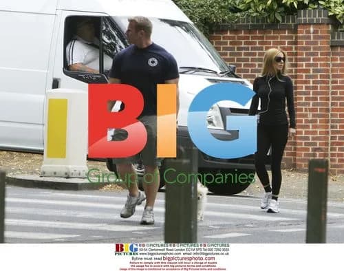 Geri Halliwell's Park Run with Trainer and Dog
