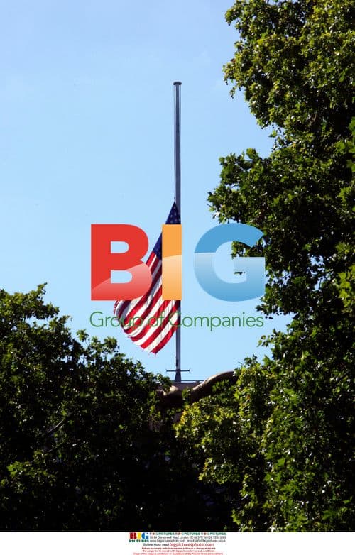 American Flag at Half Mast in London