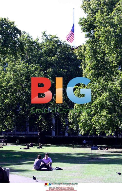 American Flag at Half Mast in London