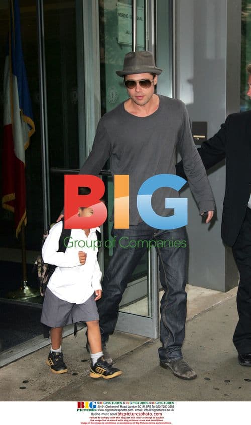 Brad Pitt Picks Up Son Maddox in NYC