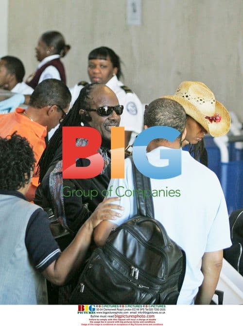 Stevie Wonder and Daughter at LAX