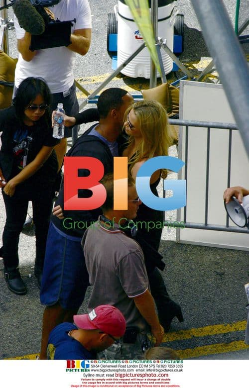 Will Smith and Charlize Theron on 'John Hancock' set