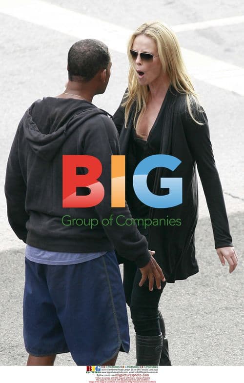 Charlize Theron and Will Smith filming "John Hancock"