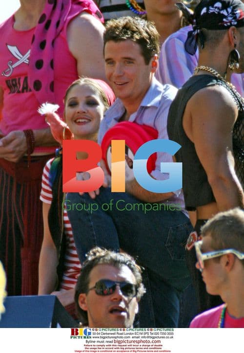 Drew Barrymore in Pirate Costume on Film Set