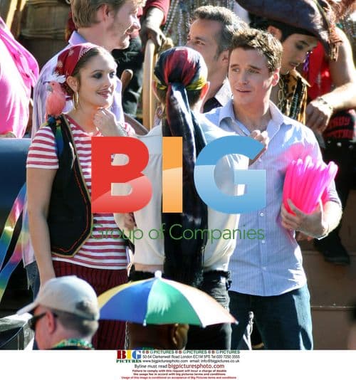 Drew Barrymore in Pirate Costume on Film Set