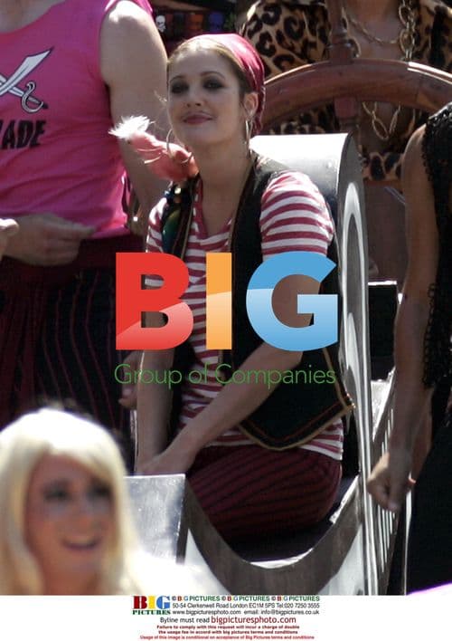 Drew Barrymore in Pirate Costume on Film Set