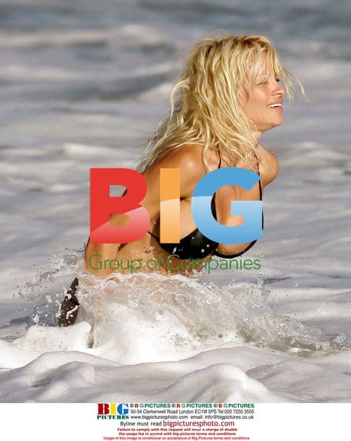 Pamela Anderson and Rick Solom0n on Malibu Beach