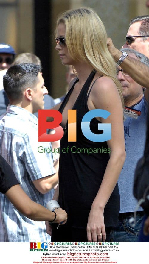 Charlize Theron and Will Smith on Hancock set