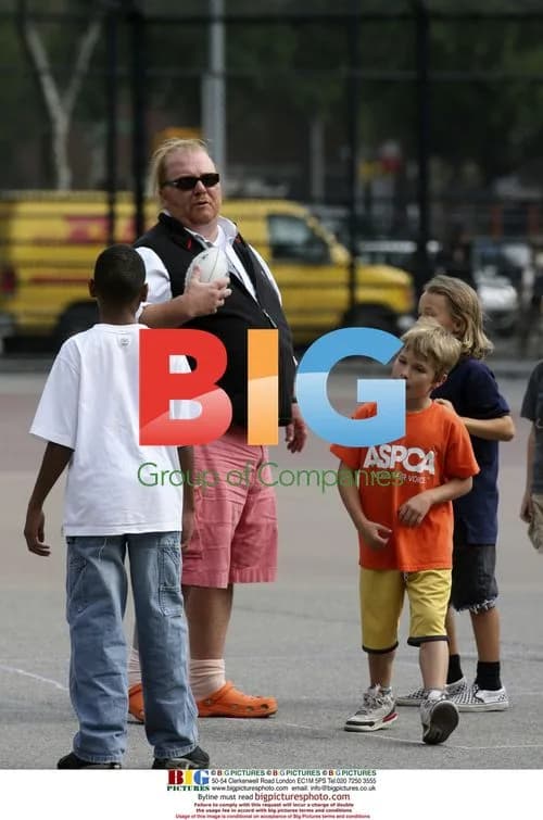 Mario Batali Plays Football in West Village