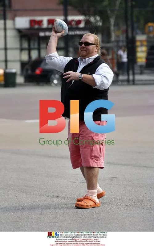 Mario Batali Plays Touch Football in Crocs