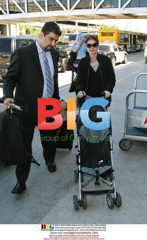 Debra Messing and Son Depart LAX