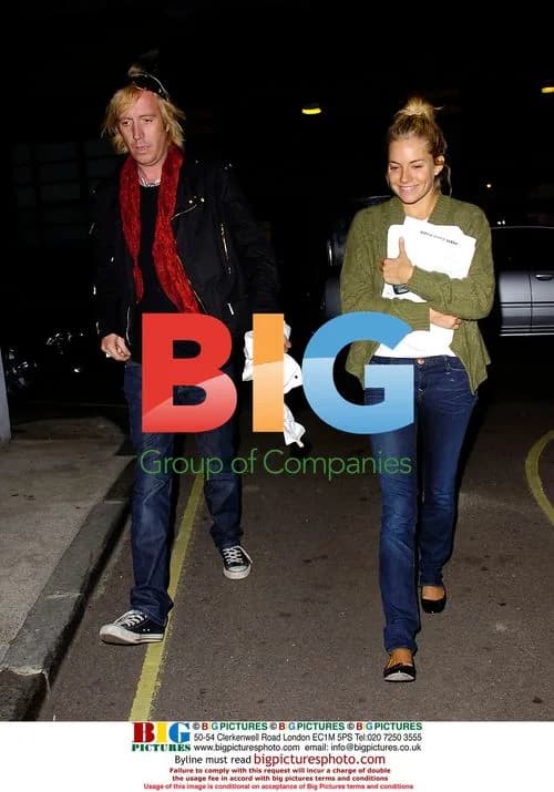 Sienna Miller and Rhys Ifans on Film Set