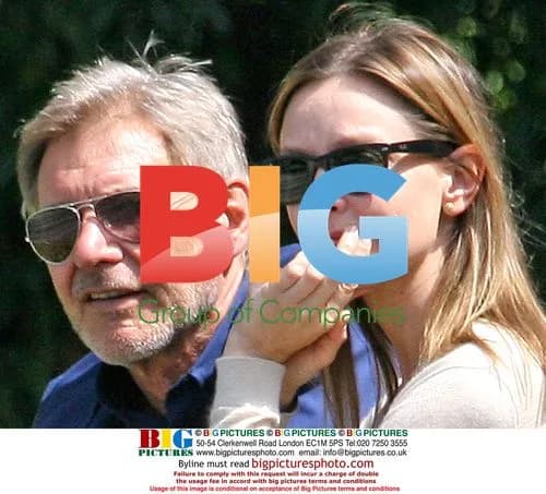 Harrison Ford with Calista Flockhart & son at Disneyland