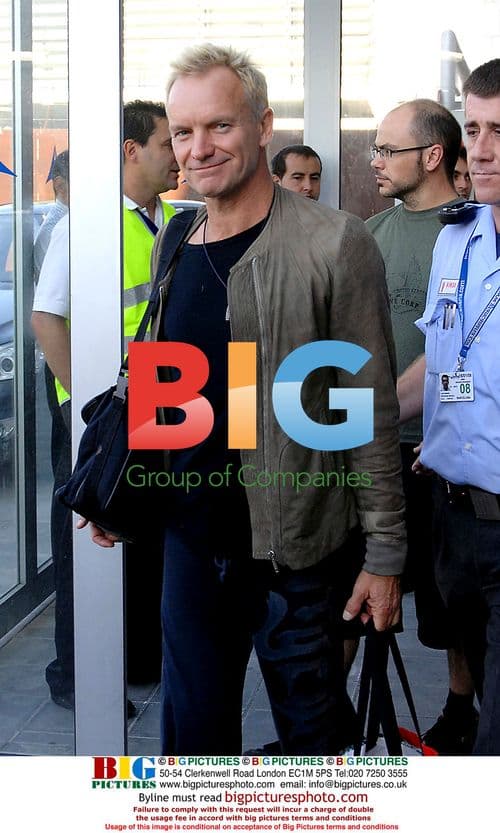 Sting Arriving at Barcelona Airport