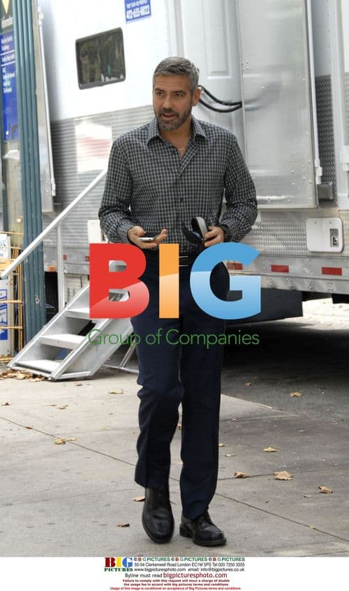 George Clooney and Tilda Swinton on 'Burn After Reading' Set