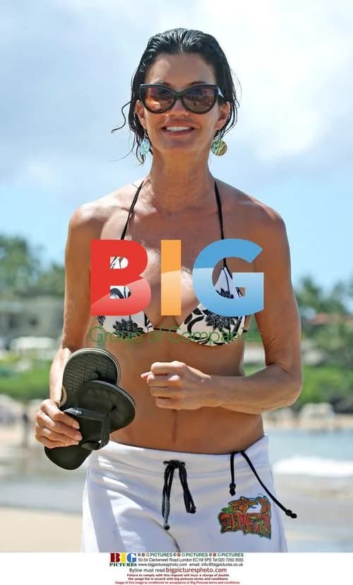 Janice Dickinson Poses on Maui Beach