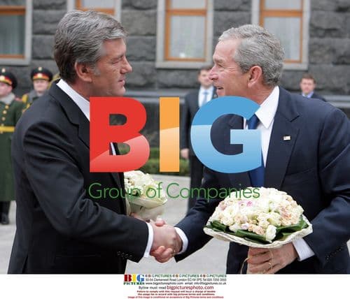 Bush and Yushchenko Shake Hands