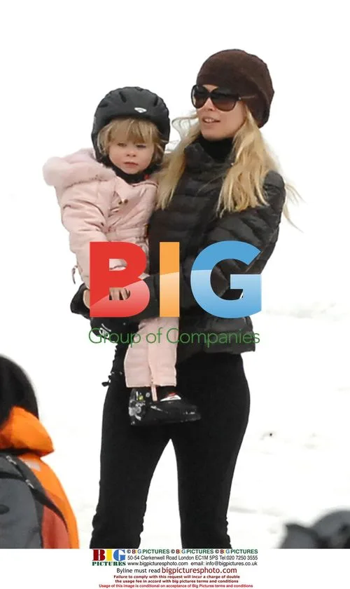 Claudia Schiffer and Family in Switzerland