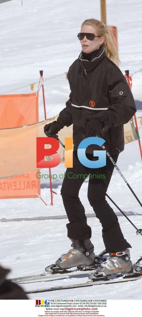 Claudia Schiffer Hits the Slopes in Switzerland