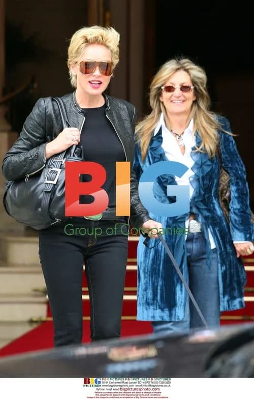 Sharon Stone with Dachshund in Paris