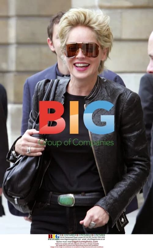 Sharon Stone with dachshund in Paris