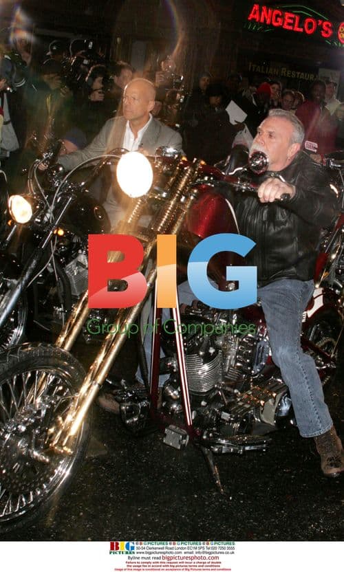 Bruce Willis and Paul Teutul Sr. on motorbikes