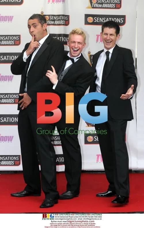 Baz Ashmawy, Mark O'Neil and Michael Hayes at Walkers Sensations TV Now Awards